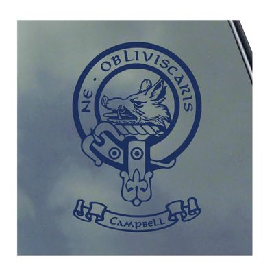 Campbell Scottish Clan Vinyl Sticker Decal Tartan with Banner Option Family