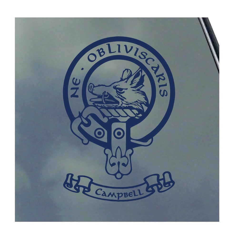 Campbell Scottish Clan Vinyl Sticker Decal Tartan with Banner Option Family