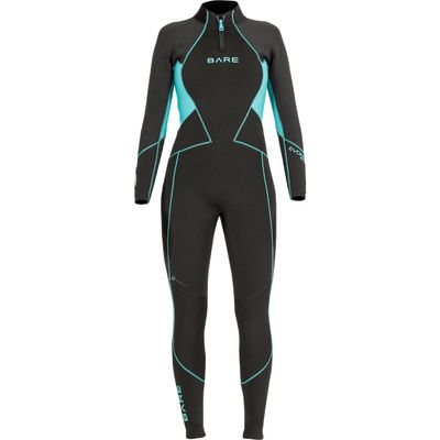 BARE 3MM Evoke Women's Wetsuit | Warmest Women's Wetsuit Within BARE Lineup | Full Stretch Neoprene Combined with a Unique Graphene Omnired Fabric | Comfortable | Great for Scuba Diving | Aqua 10