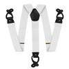 Vittorio Farina Adjustable Button End Suspenders, Elastic Y-Back Suspenders (White/Gold) view 1