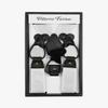 Vittorio Farina Adjustable Button End Suspenders, Elastic Y-Back Suspenders (White/Gold) view 3