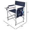At homes Foldable Aluminum Sports Chair, Blue (HFT) view 3