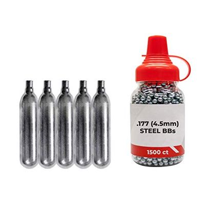 Wearable4U 5X CO2 Tanks and Pack 1500ct Steel BBS Bundle