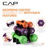 CAP 32 LB Set of Neoprene Dumbbells with Rack | 3, 5, 8 LB pairs view 3