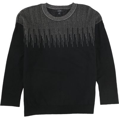 Alfani Womens Vented Hem Pullover Sweater, Black, Small