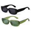 ADE WU Rectangle Sunglasses for Women Men Retro 90s Trendy Narrow Rectangular Sun Glasses Fashion Y2K Stylish,2 Packs:Black & Green