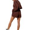 GOOCHEER Womens Workout Shorts Casual Summer Solid Running Sweat Shorts Elastic High Waist Shorts with Pockets (E-Coffee, S) view 4
