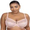 Curvy Couture Women's Plus Size Luxe Lace Underwire Bra, Blushing Rose, 42H view 1
