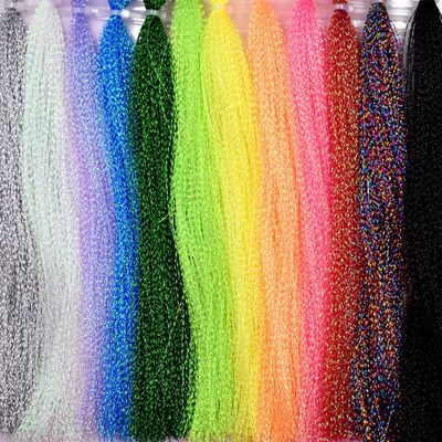 10 Pack Crystal Flash Line Fly Tying Material for Fishing Lure Flies (12 Colors Crystal Flash-Set C)