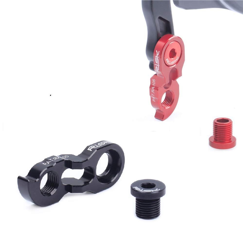 Extra Long MTB Road Bike Rear Derailleur Hanger Extender Extension with M10 Screw for 34-42T Cassette Kit (Black)