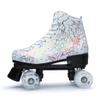 Roller Skates Women Outdoor Light Up Skates Double Row Skates Shoes for Youth and Adults White 9 M US Women view 2