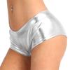 vastwit Womens Shiny Metallic High Waisted Booty Shorts Hot Pants Festival Rave Dance Bottoms Clubwear Silver Low Waist Small view 2