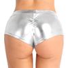 vastwit Womens Shiny Metallic High Waisted Booty Shorts Hot Pants Festival Rave Dance Bottoms Clubwear Silver Low Waist Small view 3