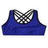 Yartina Kids Girls Sport Bra Solid Color Racer Back Criss Cross Tanks Top for Yoga Dance Gymnastics Royal Blue 16 Years view 3
