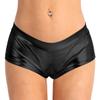 vastwit Womens Shiny Metallic High Waisted Booty Shorts Hot Pants Festival Rave Dance Bottoms Clubwear Black Low Waist Small view 1
