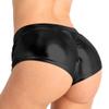 vastwit Womens Shiny Metallic High Waisted Booty Shorts Hot Pants Festival Rave Dance Bottoms Clubwear Black Low Waist Small view 4