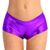 vastwit Womens Shiny Metallic High Waisted Booty Shorts Hot Pants Festival Rave Dance Bottoms Clubwear Purple Low Waist Large view 1