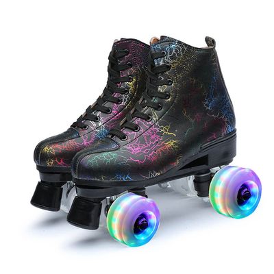 Roller Skates for Women Indoor Outdoor Men's Quad Roller Skates Black 9 M US Women