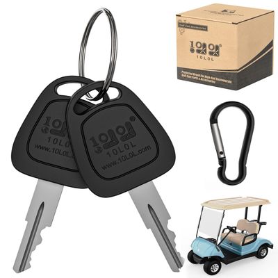 10L0L 2 Pack Golf Cart Ignition Keys for EZGO Gas & Electric Golf Cart 1976-up, Replace OEM 17063-G1