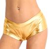 vastwit Womens Shiny Metallic High Waisted Booty Shorts Hot Pants Festival Rave Dance Bottoms Clubwear Gold Low Waist Medium view 1