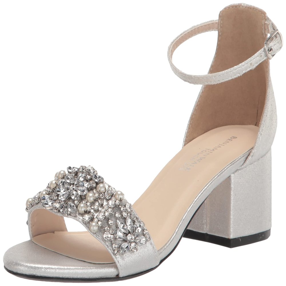 Touch Ups Women's Devon Heeled Sandal, Silver, 9.5 Medium