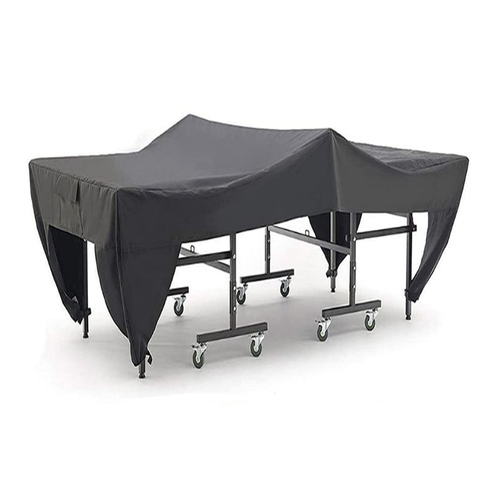 Icegrey Ping Pong Table Dust Covers Oxford Fabric Waterproof Outdoor Rain Wind Sun UV Resistant Heavy Duty Tennis Table Storage Cover Black 280x152x76cm