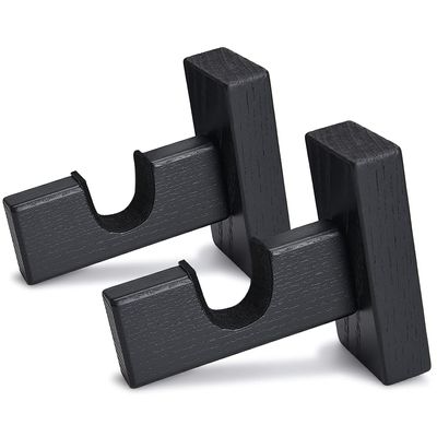 TOBWOLF 2PCS Hockey Stick Display Case, Hockey Stick Hanger Holder, Wall Mount Hockey Stick Horizontal Rack, Hockey Stick Bracket - Black