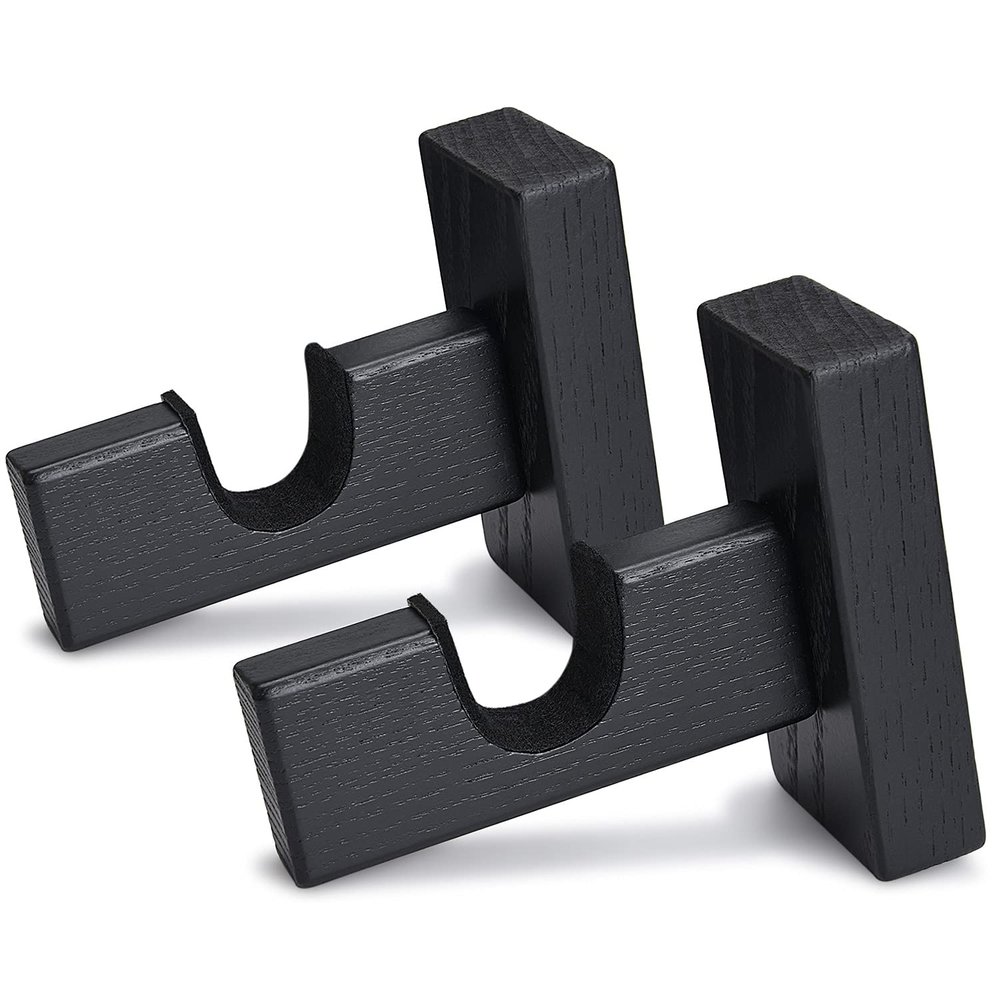 TOBWOLF 2PCS Hockey Stick Display Case, Hockey Stick Hanger Holder, Wall Mount Hockey Stick Horizontal Rack, Hockey Stick Bracket - Black
