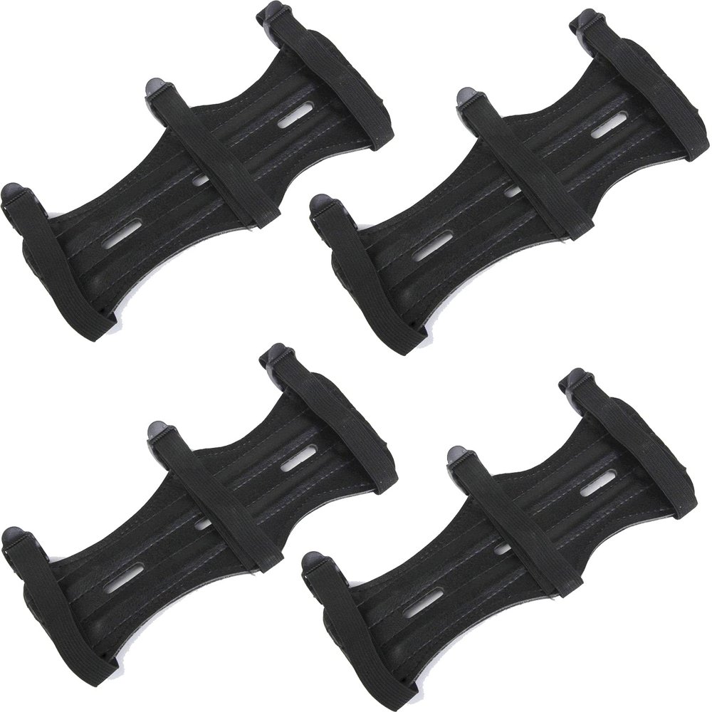 OBTOUTDOOR Arm Guard Leather Forearm Protector Gear Breathable Adjustable 3 Straps Bow Hunting Shooting Archery Accessories (4 Pack)