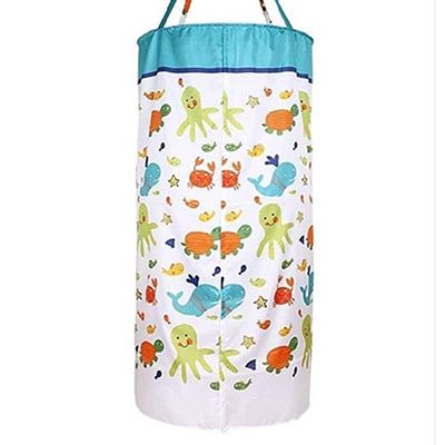 LSXIAO-Door Curtain Foldable Pop up Privacy Shower Tent, Mobile Dressing Changing Room, Outdoor Shelter Canopy, Cylindrical Shape with Zipper BlueWhite, 85x200cm