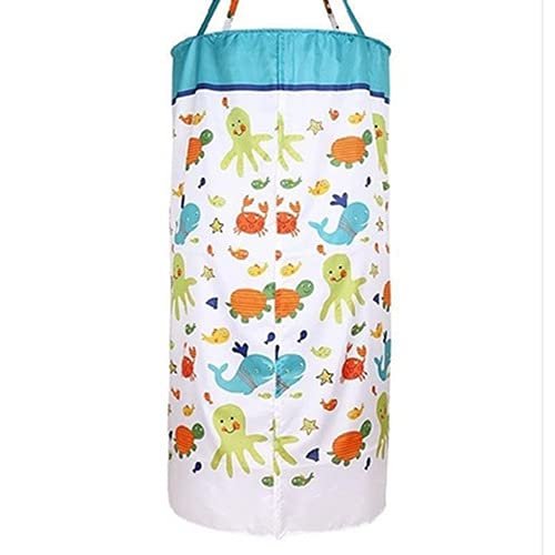LSXIAO-Door Curtain Foldable Pop up Privacy Shower Tent, Mobile Dressing Changing Room, Outdoor Shelter Canopy, Cylindrical Shape with Zipper BlueWhite, 85x200cm