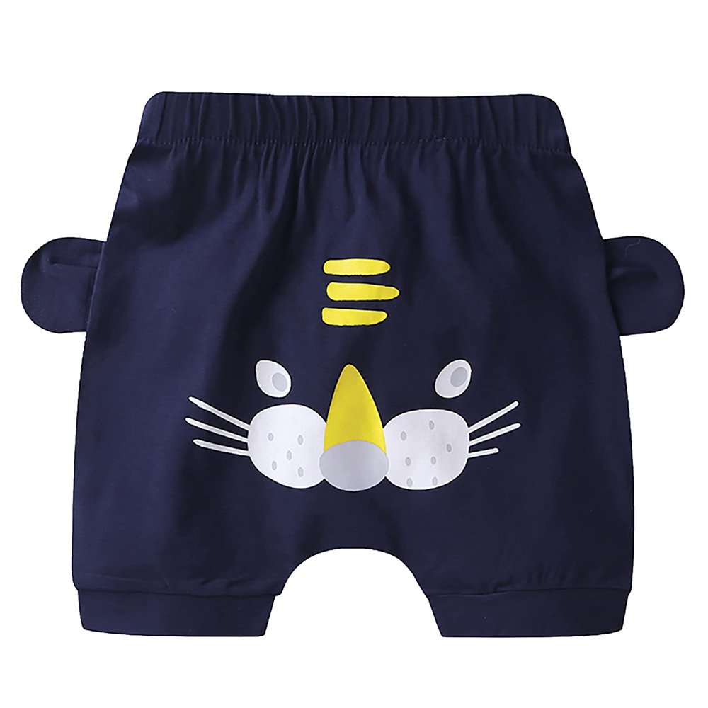 QinCiao Baby Infant Girls Boys Cotton Cartoon Printed Bloomers Loose Shorts Diaper Cover Summer Short Pants Navy Blue 2-3 Years