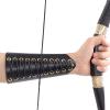 OBTOUTDOOR Archery Arm Guards Forearm Protector Gear Bracers Leather Recurve Compound Bow Hunting Target (Black) view 2