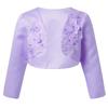 YONGHS Kids Girls Cotton Cardigan Dress Cover Up Long Sleeve Open Front Bolero Shrug Flower Cropped Jacket Lavender 3 Years view 1