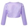 YONGHS Kids Girls Cotton Cardigan Dress Cover Up Long Sleeve Open Front Bolero Shrug Flower Cropped Jacket Lavender 3 Years view 2