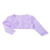 YONGHS Kids Girls Cotton Cardigan Dress Cover Up Long Sleeve Open Front Bolero Shrug Flower Cropped Jacket Lavender 3 Years view 3