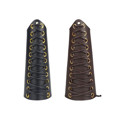 OBTOUTDOOR Archery Arm Guards Forearm Protector Gear Bracers Leather Recurve Compound Bow Hunting Target (Brown)