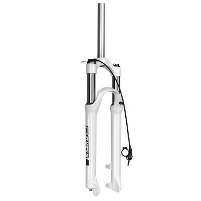 Jejy Magnesium Alloy Oil Spring Remote Lockout Mountain Bike Front Fork 26/27.5/29 Inch Straight Tube 1-1/8" MTB Bicycle Accessories (Color : White, Size : 29)