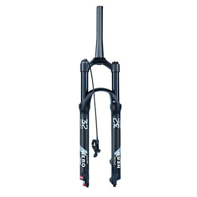Jejy 26 in Xc MTB Suspension Fork 1 1/8 Threadless Less, 26/27.5/29 Mountain Bicycle Air Fork Remote Lockout/Manual Lockout Shock Absorber (Color : Tapered Remote Lockout, Size : 27.5)