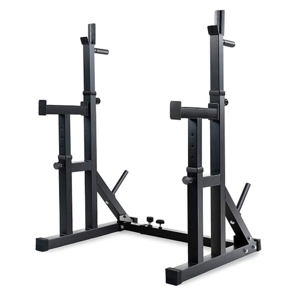 Adjustable Squat Rack Bench Press Barbell Rack Multi-Function Bracket One-piece Weightlifting Rack Home Gym Strength Training Rack Squat Rack (Color : Black, Size : 117 * 92*(103~163) cm)
