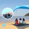 JNYB Beach Shade Tent Awning 3-4 People Pop Up Beach Tent Sun Shelter UPF50+ with Sand Shovel, Ground Pegs and Stability Poles Portable Umbrella,Red view 2