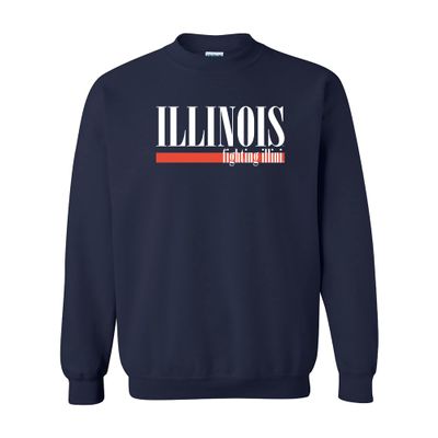 UGP Campus Apparel AW1274 - Illinois Fighting Illini Boldline Crewneck Sweatshirt - Large - Navy