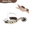 Jeanoko Cowboy Spurs for Men/Women, Horse Riding Horse Spurs Boot Low Carbon Steel Hand Sculpture Elegant Cowboy Boot Decoration view 2