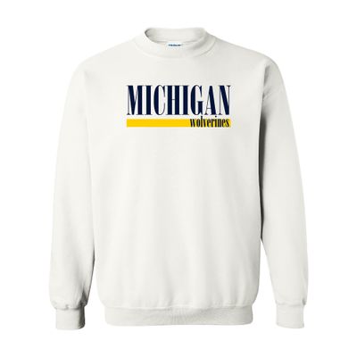 UGP Campus Apparel AW1274 - Michigan Wolverines Boldline Crewneck Sweatshirt - 2X-Large - White