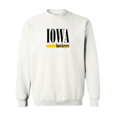 UGP Campus Apparel AW1274 - Iowa Hawkeyes Boldline Crewneck Sweatshirt - Large - White