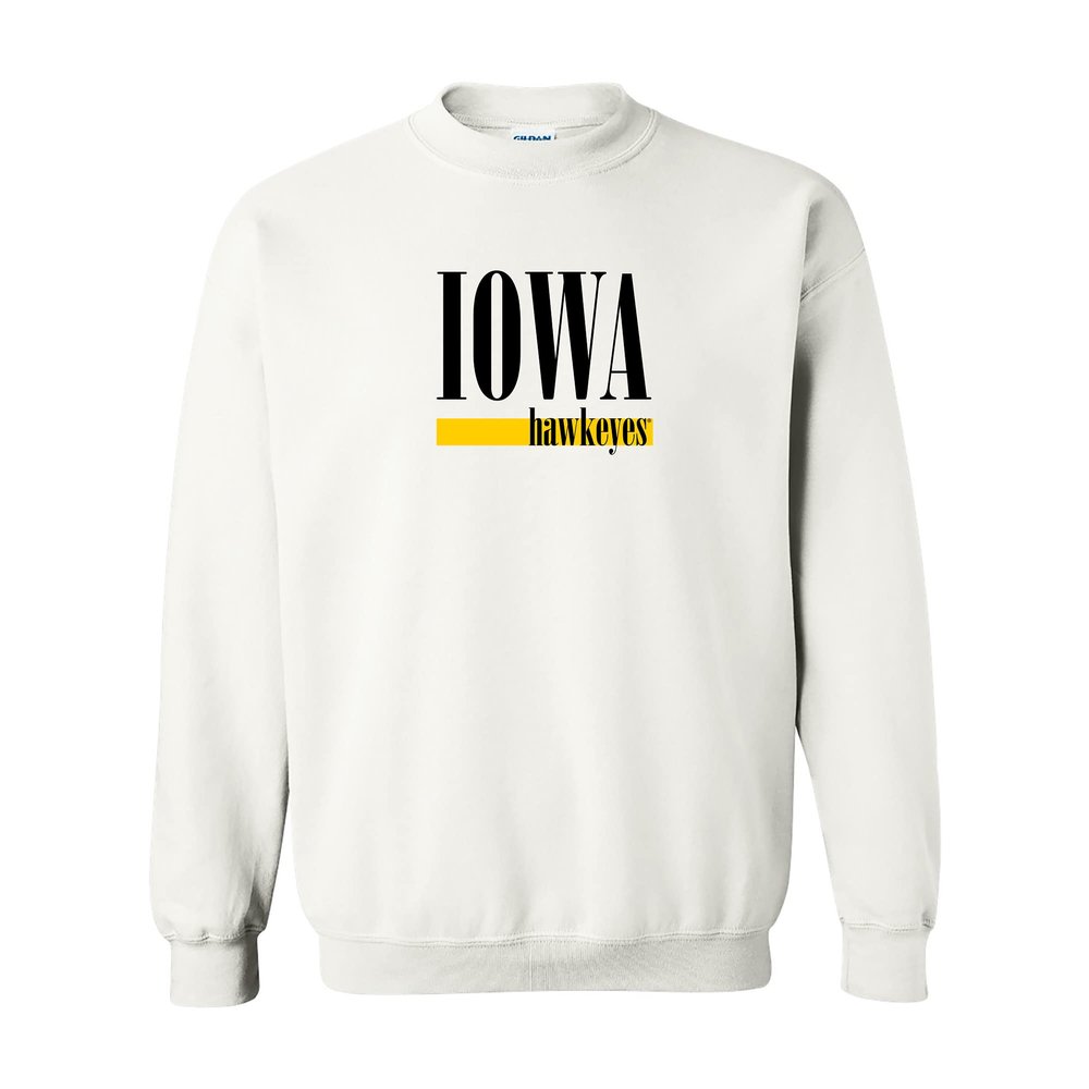 UGP Campus Apparel AW1274 - Iowa Hawkeyes Boldline Crewneck Sweatshirt - Small - White