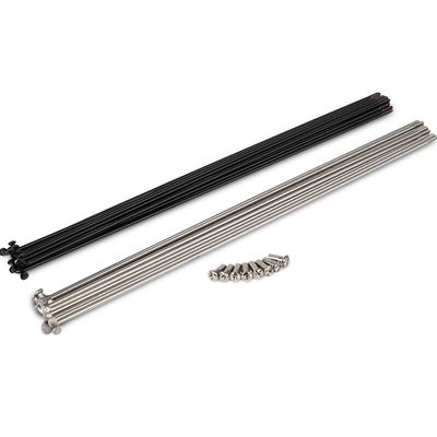 Aghami Cycling Spokes Customized Custom Made Spoke Radius Knitting Needle Stainless Steel 12G 13G 14G Black Sliver Electric Bike Copper Nipple(Color:13G Black 20pcs)