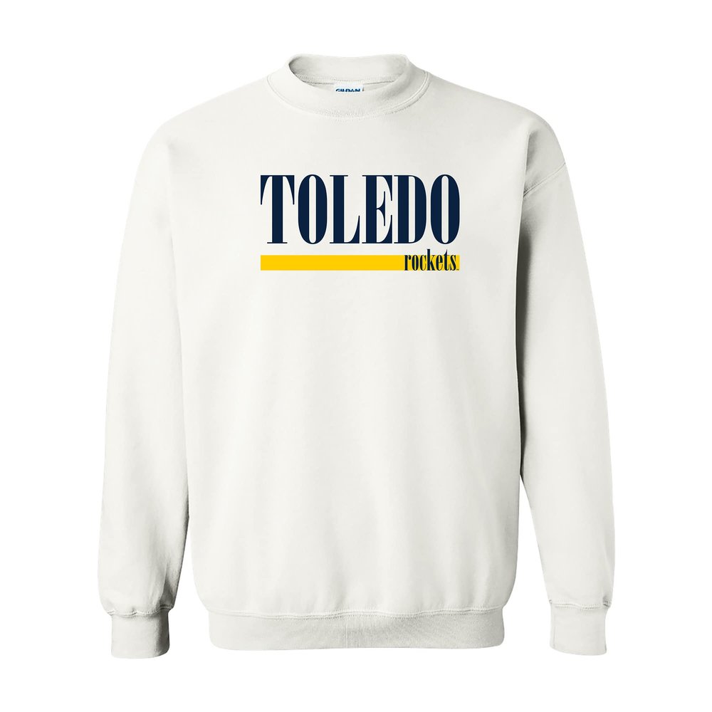 UGP Campus Apparel AW1274 - Toledo Rockets Boldline Crewneck Sweatshirt - Large - White