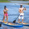 Goplus Inflatable Stand up Paddle Board, 6" Thick SUP with Premium Accessories, Adjustable Aluminum Paddle, Leash, Carry Bag, Hand Pump, Removable Fin (Multicolour, 10.5 FT) view 2