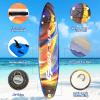 Goplus Inflatable Stand up Paddle Board, 6" Thick SUP with Premium Accessories, Adjustable Aluminum Paddle, Leash, Carry Bag, Hand Pump, Removable Fin (Multicolour, 10.5 FT) view 4